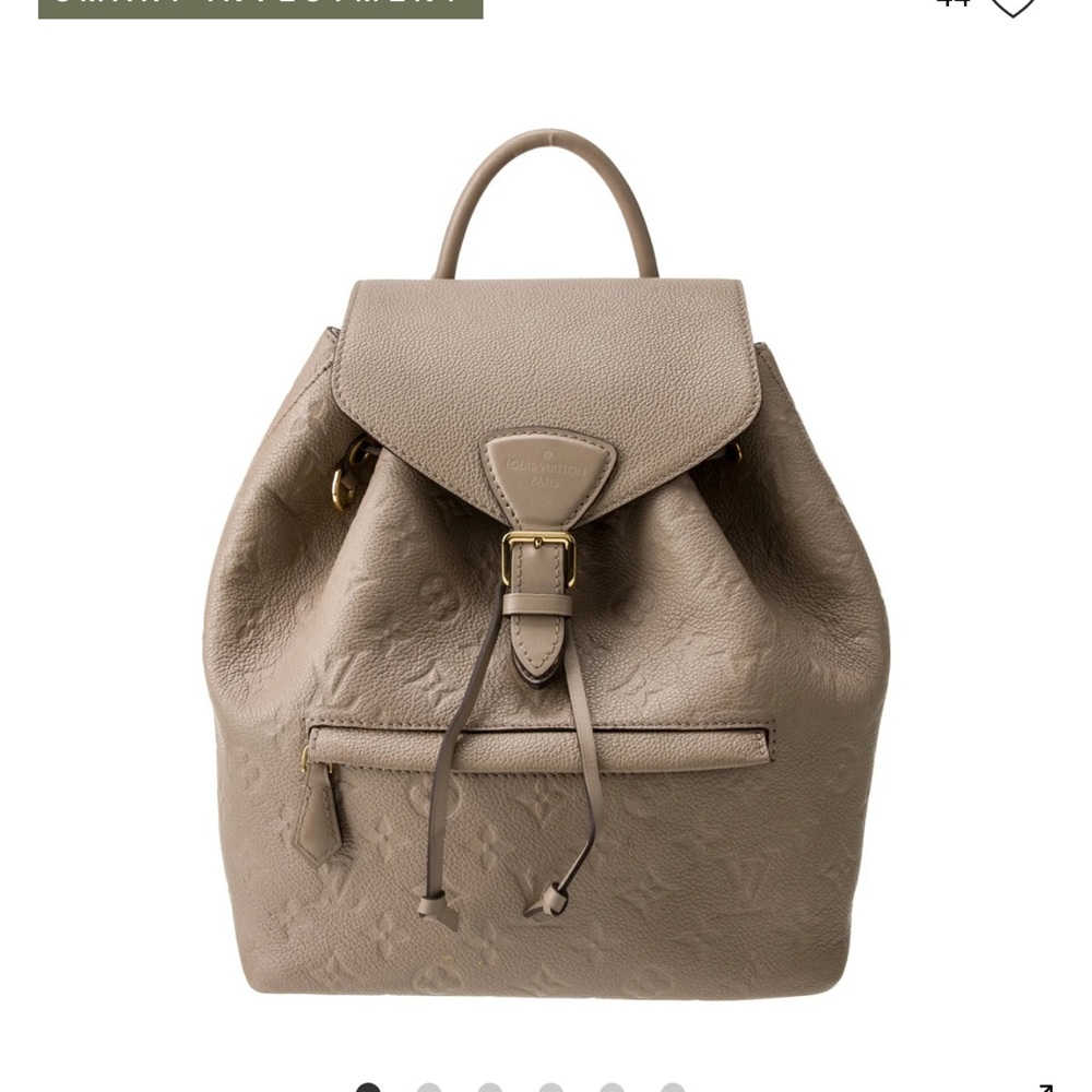 Louis Vuitton Tan Backpack with Drawstring Closure and Top Handle